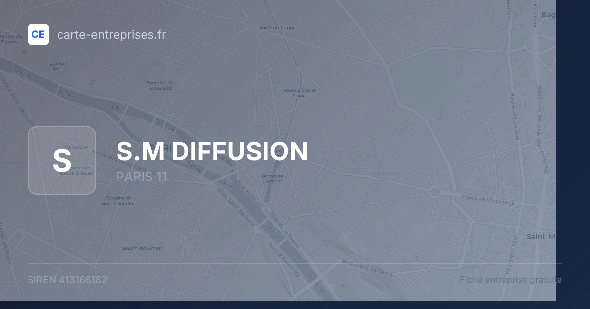 S.M DIFFUSION — 413166182 — fiche entreprise