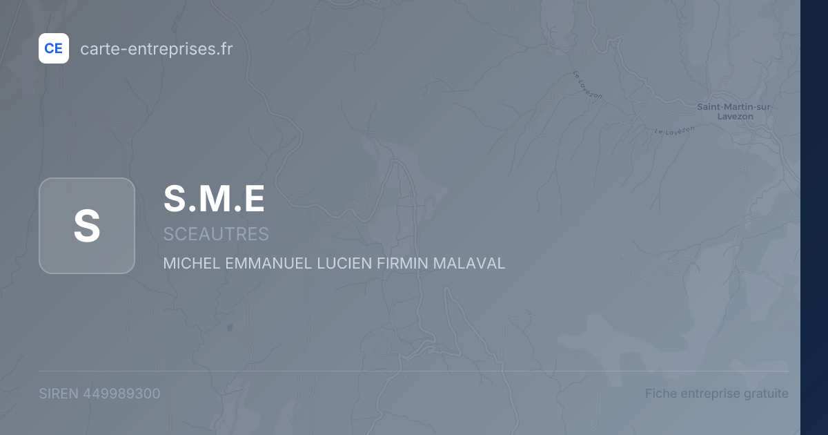 S.M.E — 449989300 — fiche entreprise
