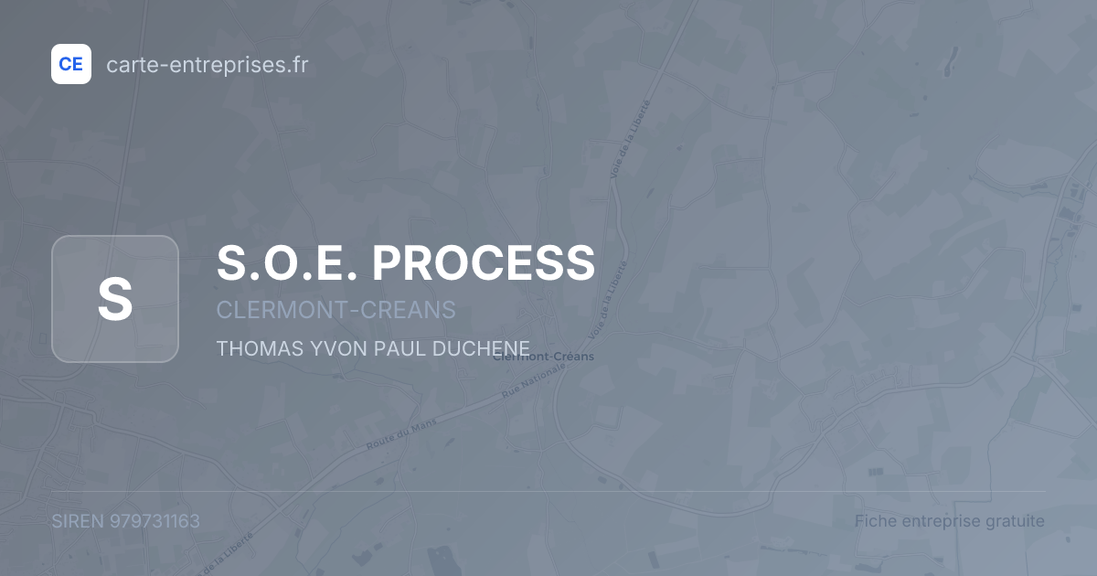 S.O.E. PROCESS — 979731163 — fiche entreprise