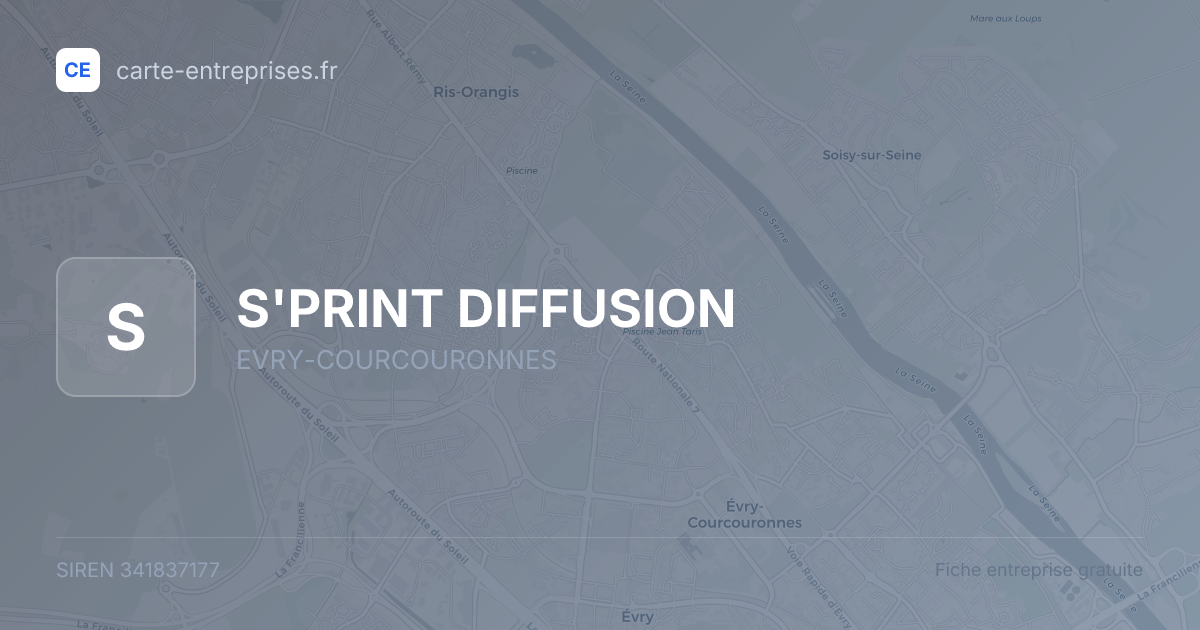 S'PRINT DIFFUSION — 341837177 — fiche entreprise