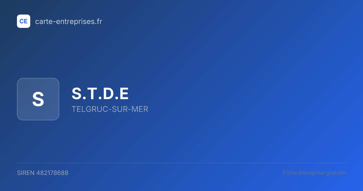 S.T.D.E — 482178688 — fiche entreprise