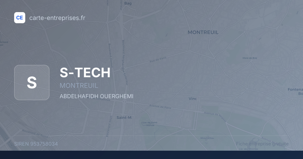 S-TECH — 953758034 — fiche entreprise