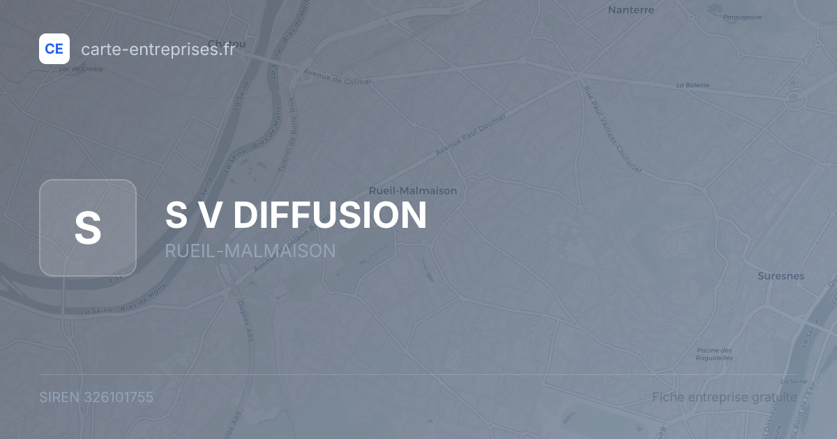 S V DIFFUSION — 326101755 — fiche entreprise