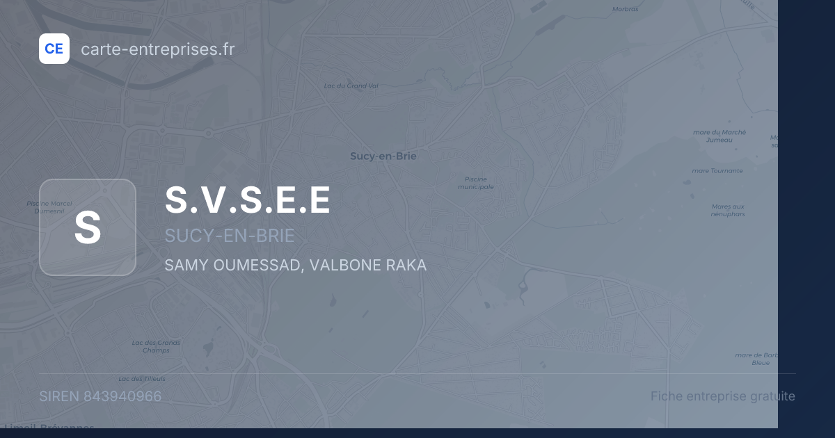 S.V.S.E.E — 843940966 — fiche entreprise