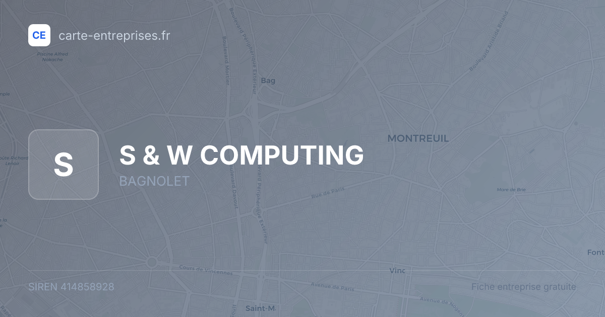 S & W COMPUTING — 414858928 — fiche entreprise