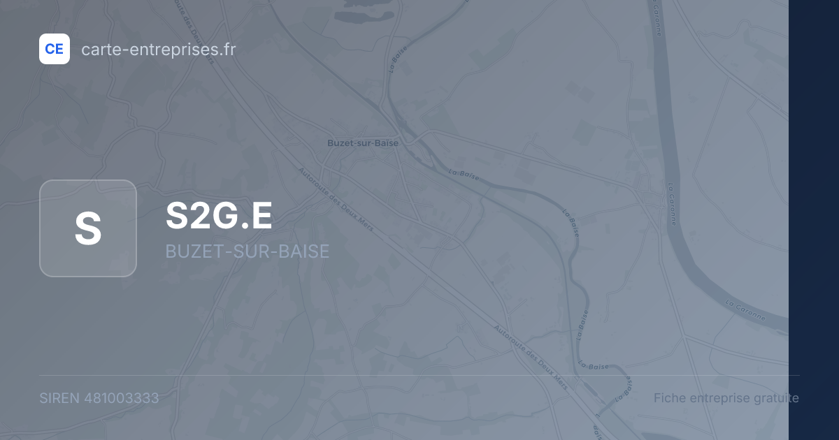 S2G.E — 481003333 — fiche entreprise