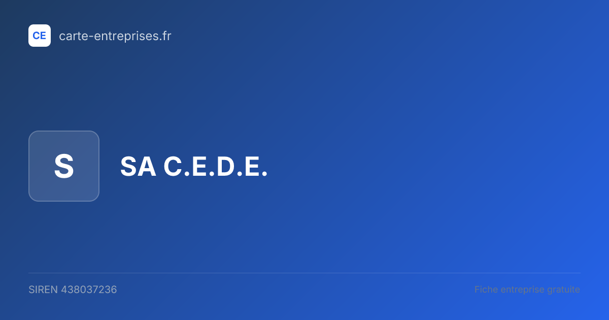 SA C.E.D.E. — 438037236 — fiche entreprise