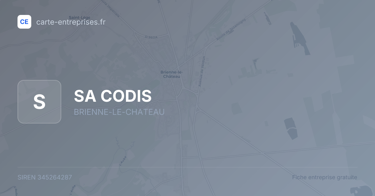 SA CODIS — 345264287 — fiche entreprise