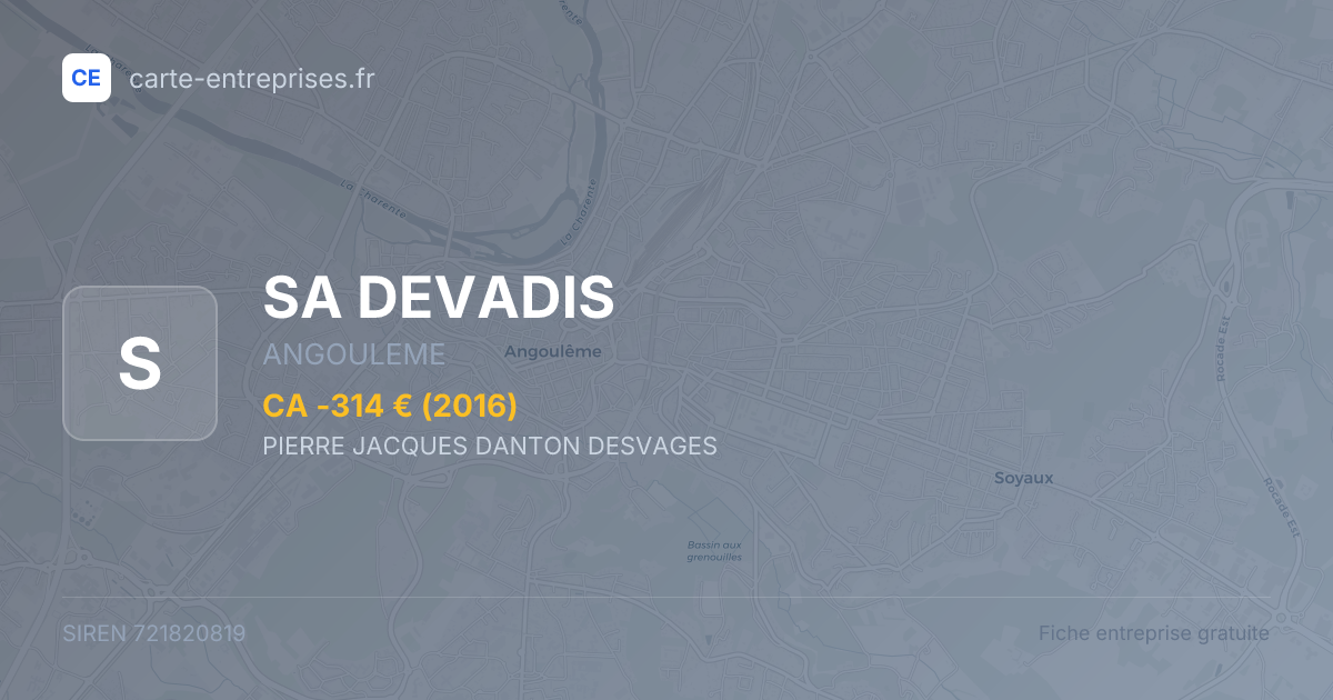 SA DEVADIS — 721820819 — fiche entreprise