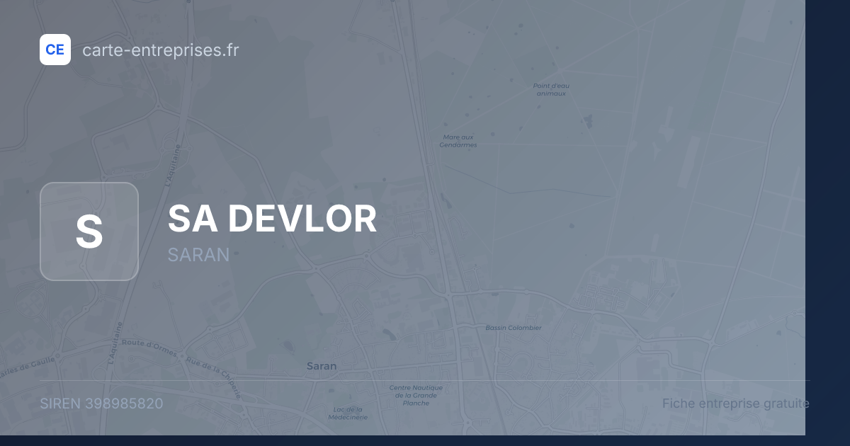 SA DEVLOR — 398985820 — fiche entreprise