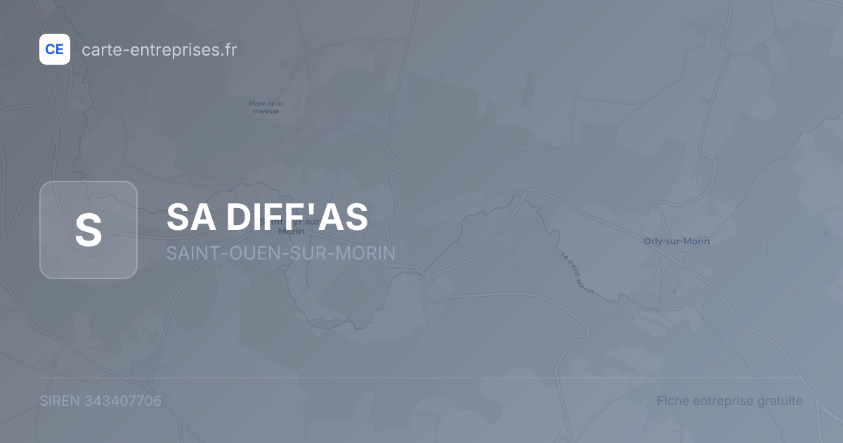 SA DIFF'AS — 343407706 — fiche entreprise