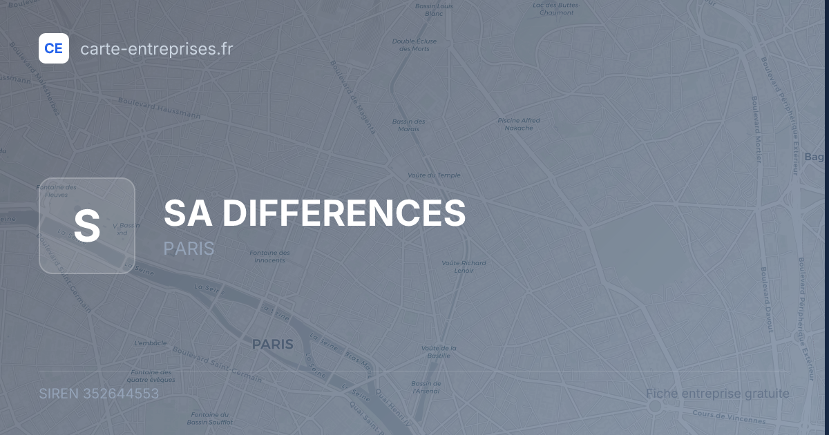 SA DIFFERENCES — 352644553 — fiche entreprise