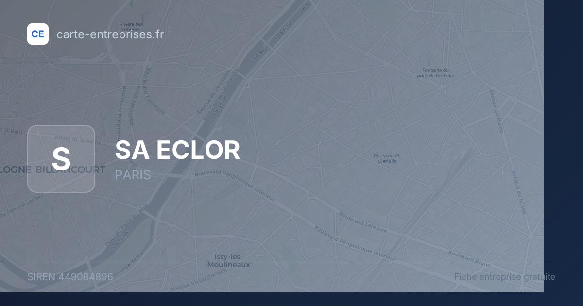 SA ECLOR — 449084896 — fiche entreprise