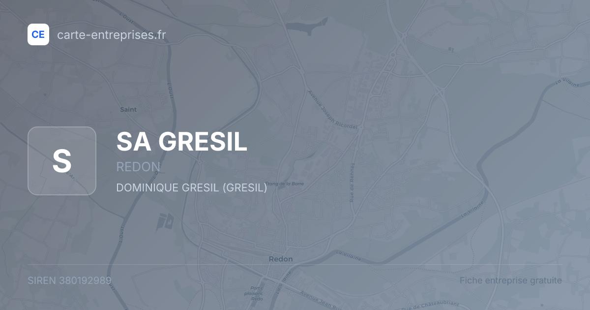 SA GRESIL — 380192989 — fiche entreprise