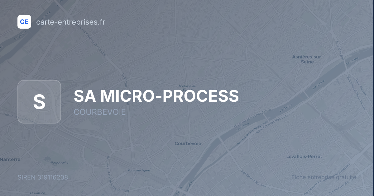 SA MICRO-PROCESS — 319116208 — fiche entreprise