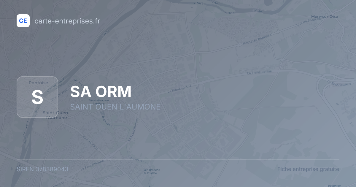 SA ORM — 378389043 — fiche entreprise
