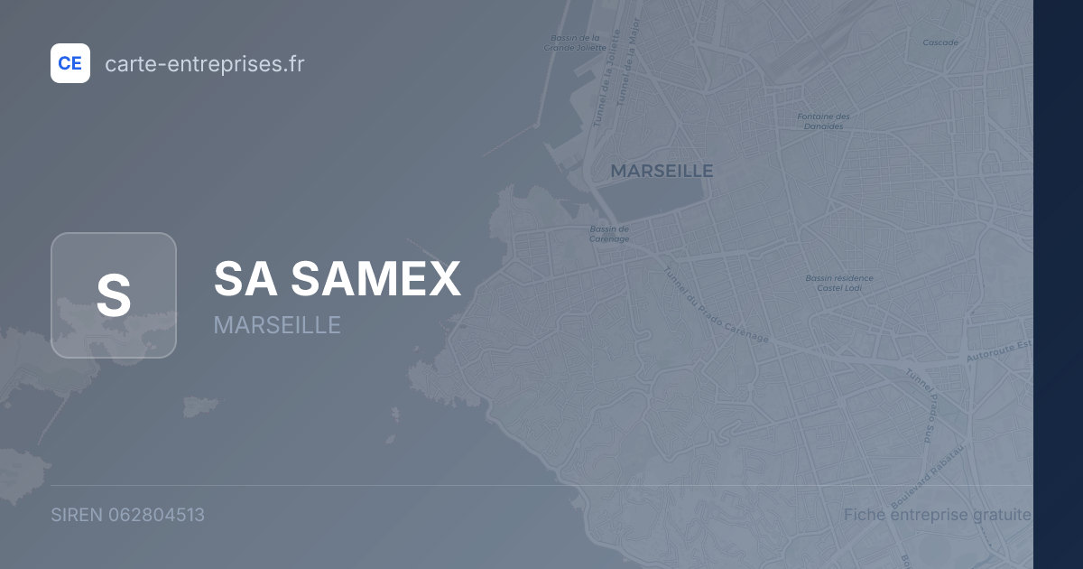 SA SAMEX — 062804513 — fiche entreprise