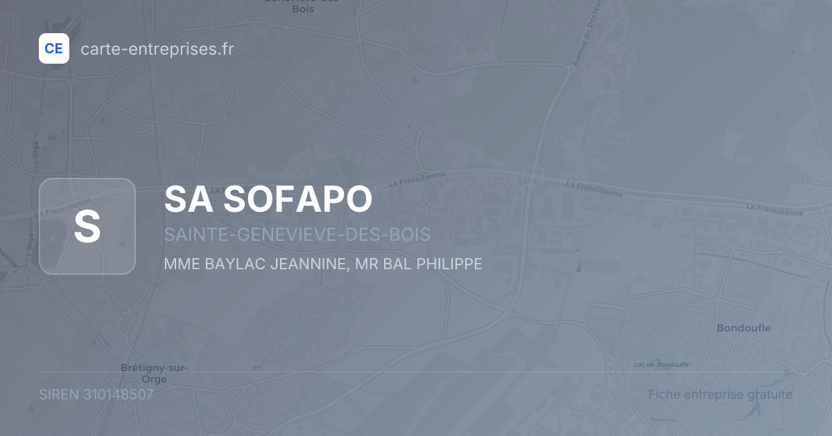 SA SOFAPO — 310148507 — fiche entreprise