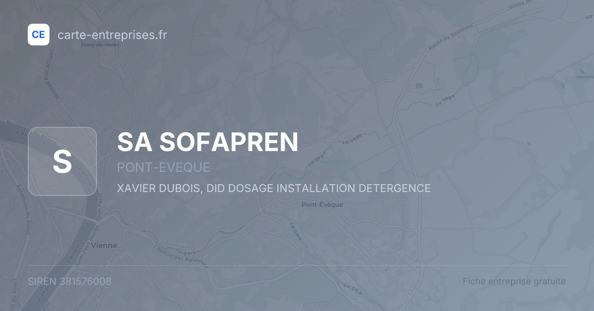 SA SOFAPREN — 381576008 — fiche entreprise
