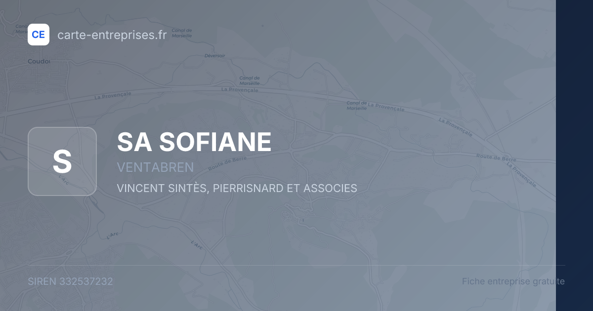 SA SOFIANE — 332537232 — fiche entreprise