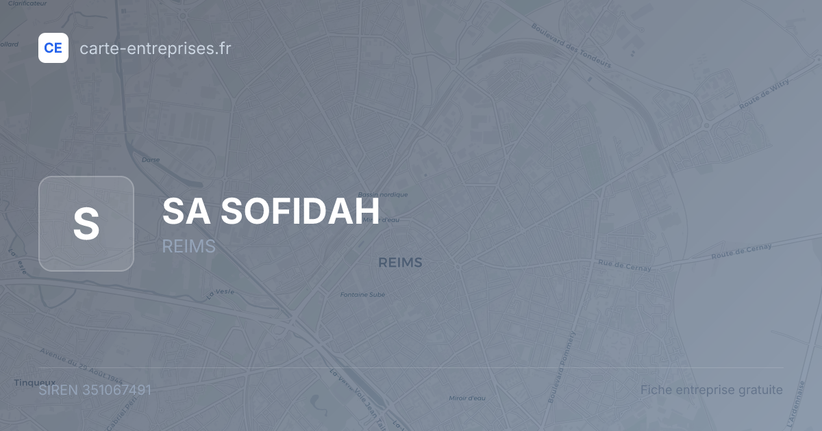 SA SOFIDAH — 351067491 — fiche entreprise