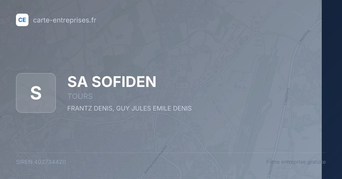 SA SOFIDEN — 402734420 — fiche entreprise