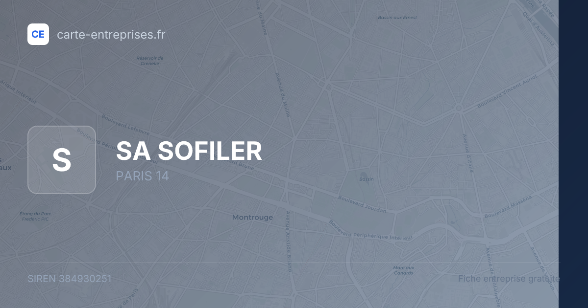 SA SOFILER — 384930251 — fiche entreprise
