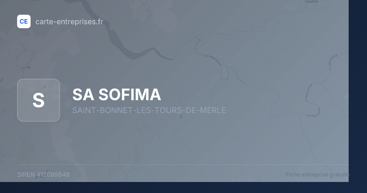 SA SOFIMA — 412099848 — fiche entreprise