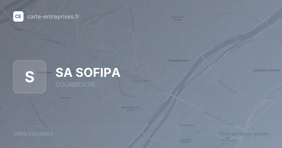 SA SOFIPA — 039129929 — fiche entreprise