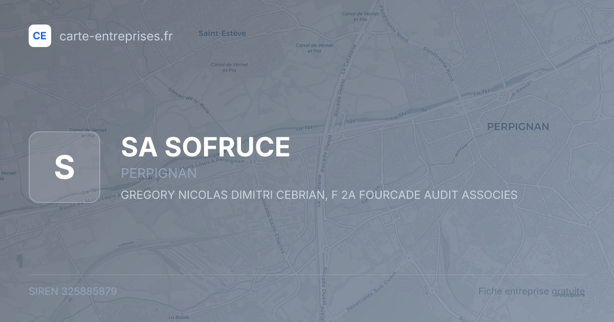 SA SOFRUCE — 325885879 — fiche entreprise