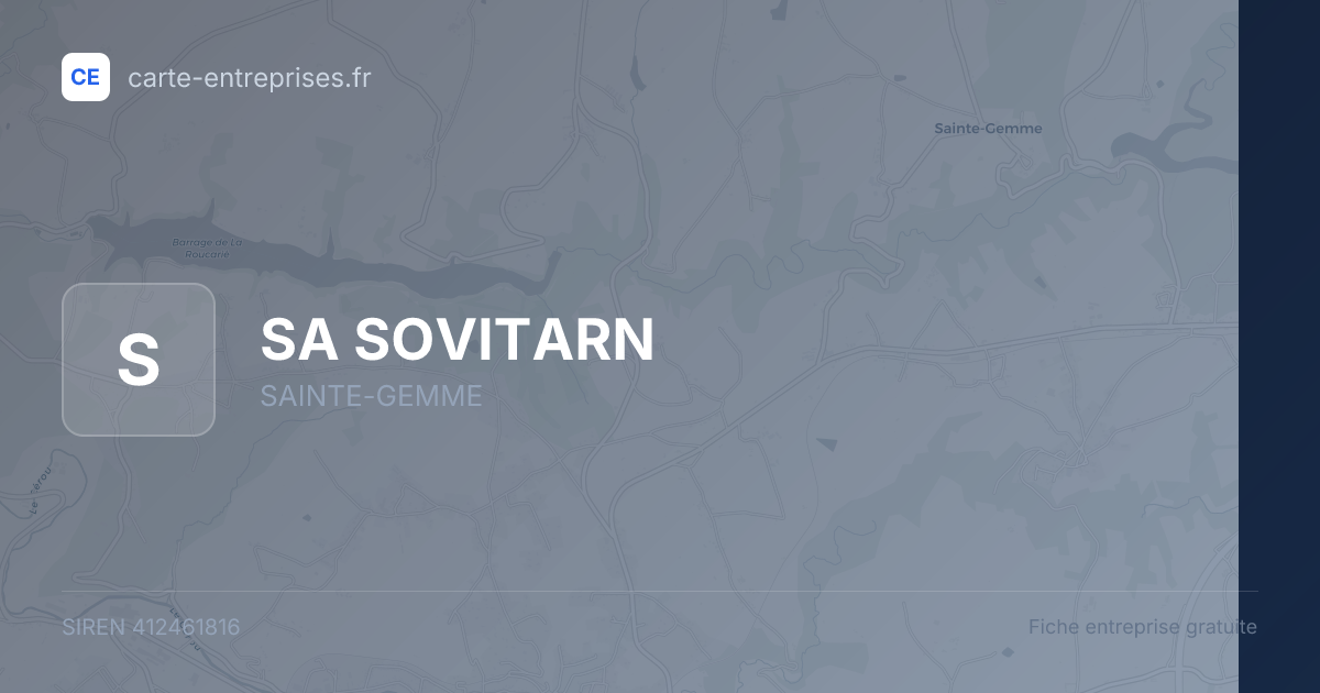 SA SOVITARN — 412461816 — fiche entreprise