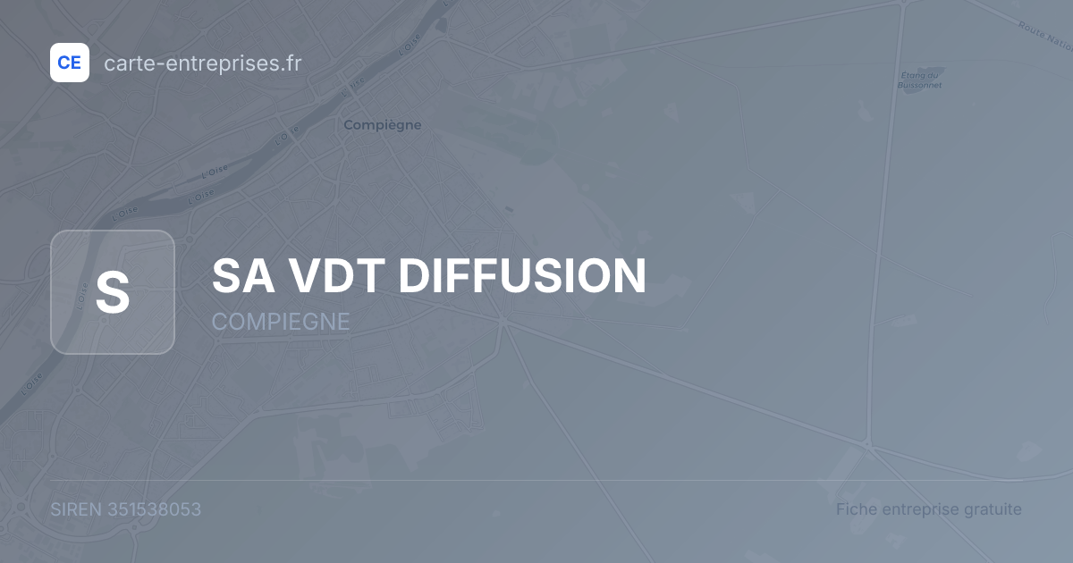 SA VDT DIFFUSION — 351538053 — fiche entreprise