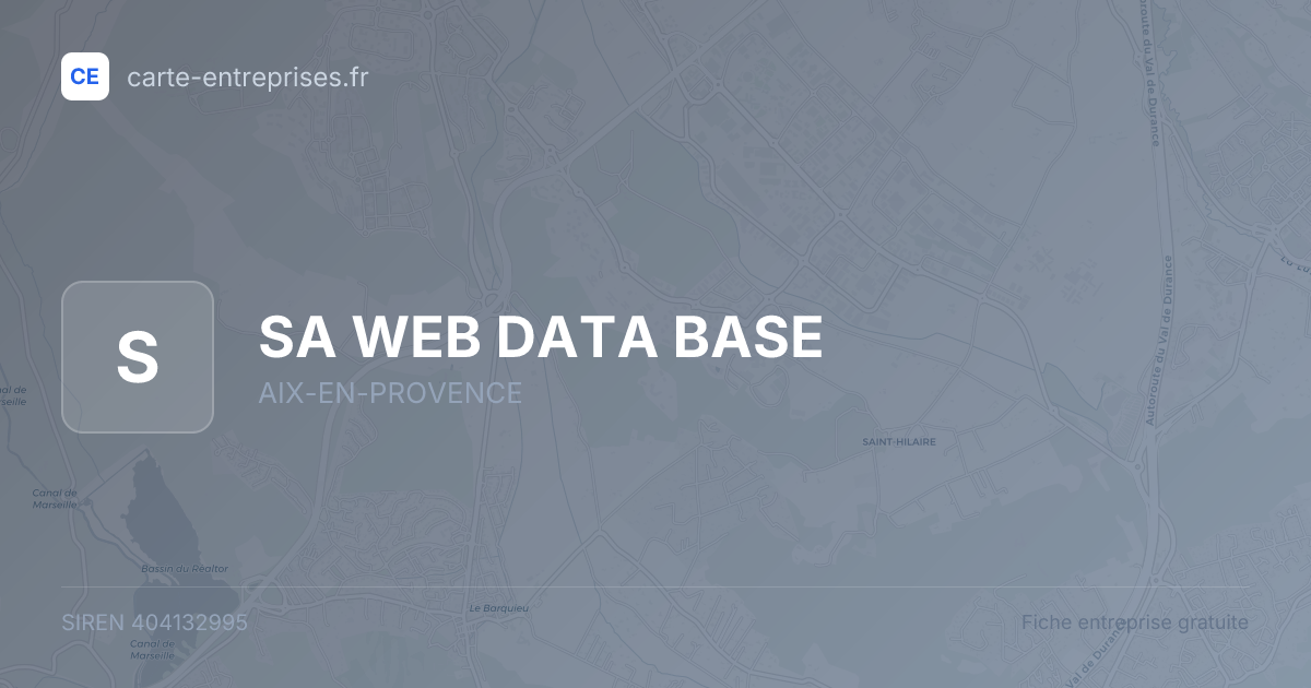 SA WEB DATA BASE — 404132995 — fiche entreprise