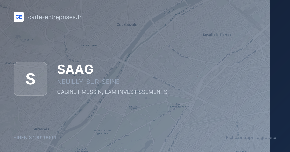 SAAG — 849920004 — fiche entreprise