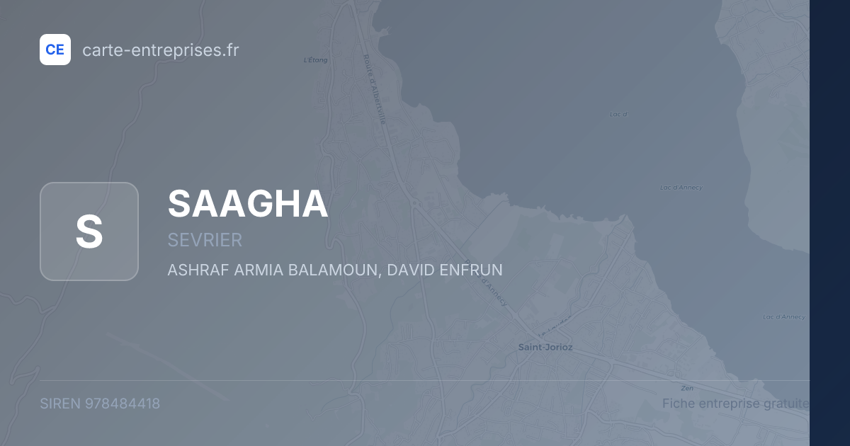 SAAGHA — 978484418 — fiche entreprise