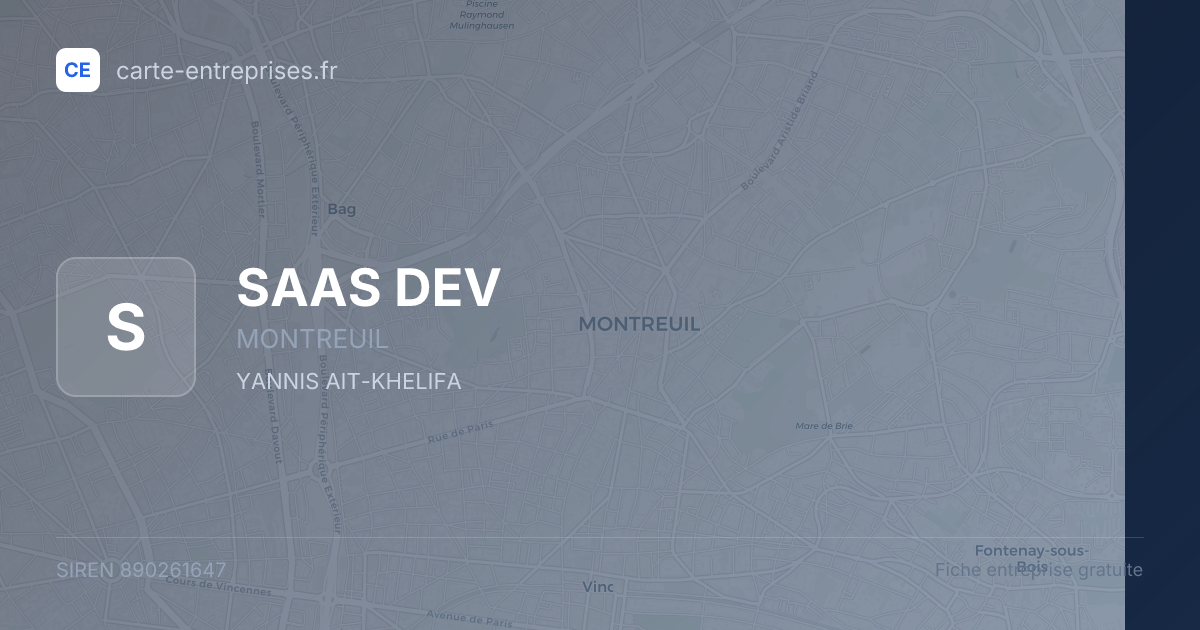 SAAS DEV — 890261647 — fiche entreprise