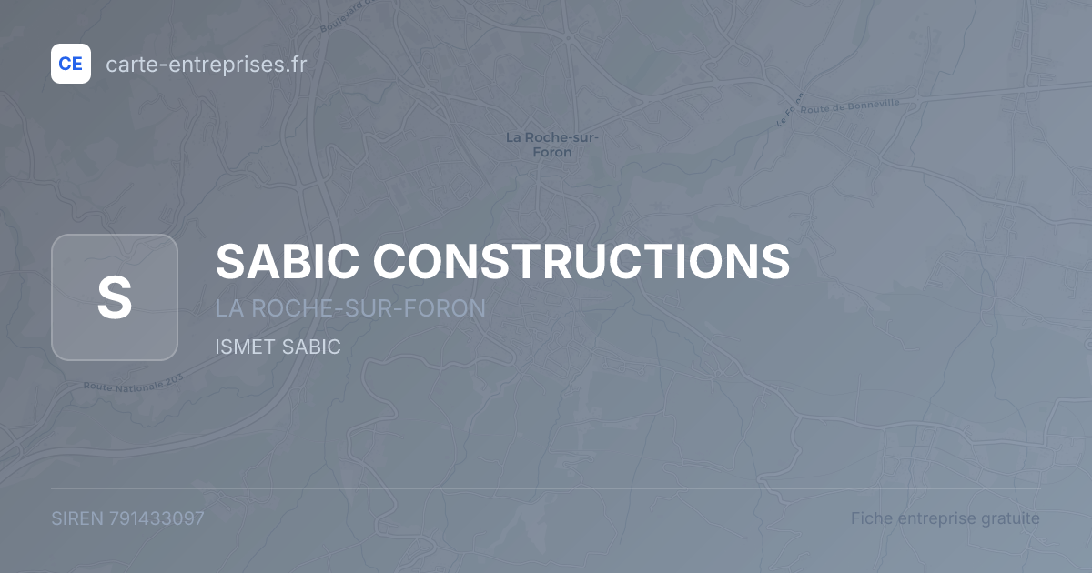 SABIC CONSTRUCTIONS — 791433097 — fiche entreprise