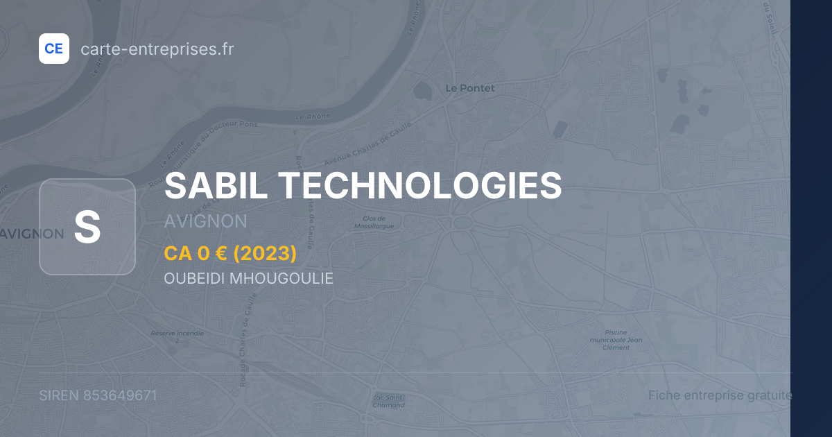 SABIL TECHNOLOGIES — 853649671 — fiche entreprise