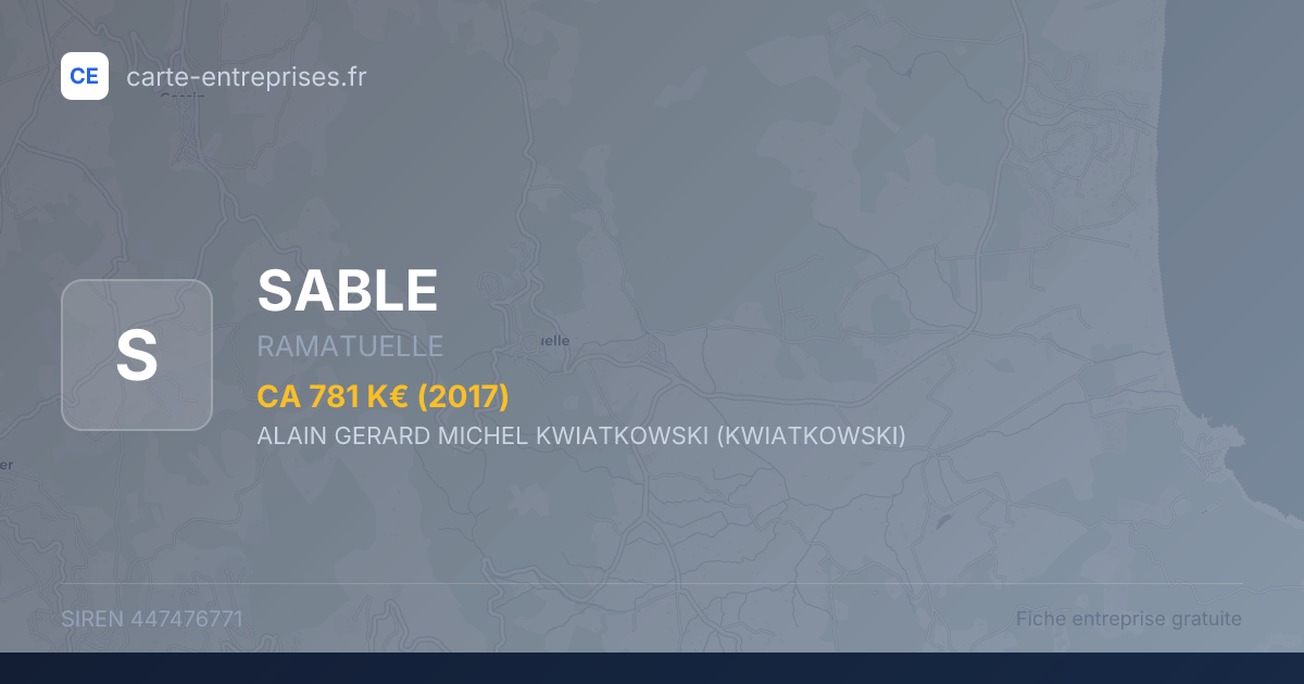 SABLE — 447476771 — fiche entreprise