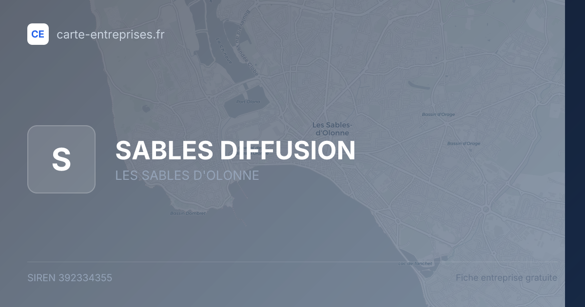 SABLES DIFFUSION — 392334355 — fiche entreprise