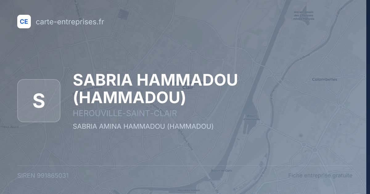 SABRIA HAMMADOU (HAMMADOU) — 991865031 — fiche entreprise