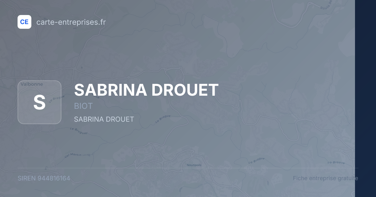 SABRINA DROUET — 944816164 — fiche entreprise