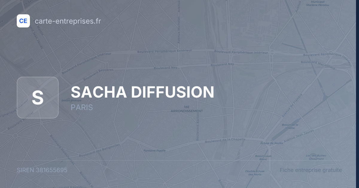SACHA DIFFUSION — 381655695 — fiche entreprise