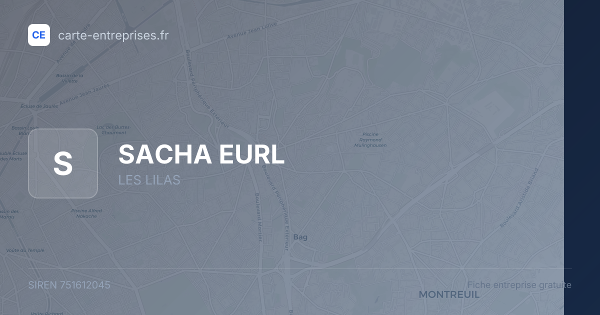 SACHA EURL — 751612045 — fiche entreprise