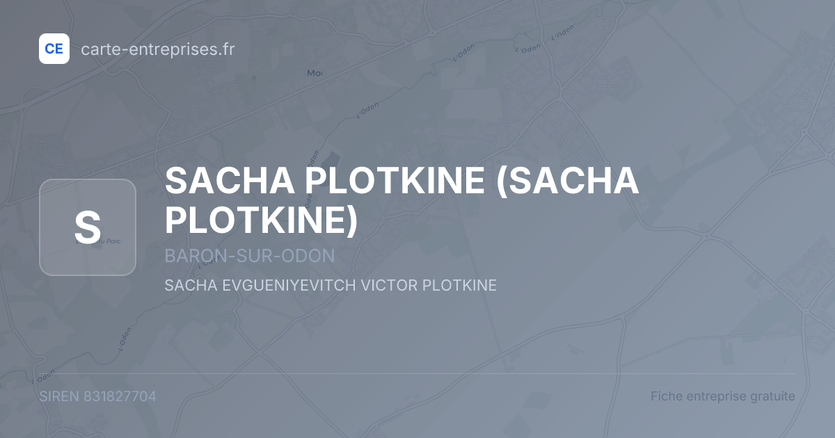 SACHA PLOTKINE — 831827704 — fiche entreprise