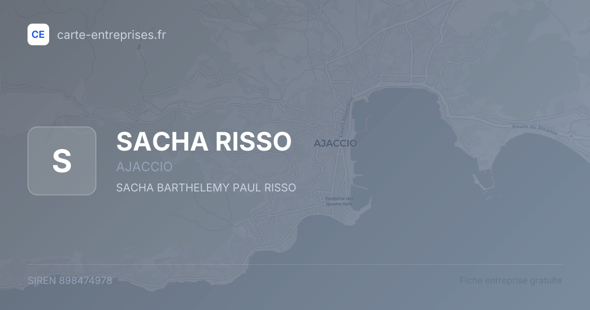 SACHA RISSO — 898474978 — fiche entreprise