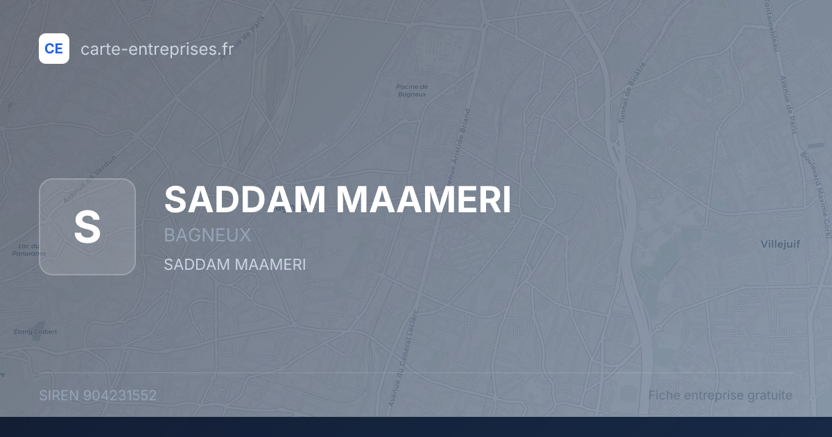 SADDAM MAAMERI — 904231552 — fiche entreprise