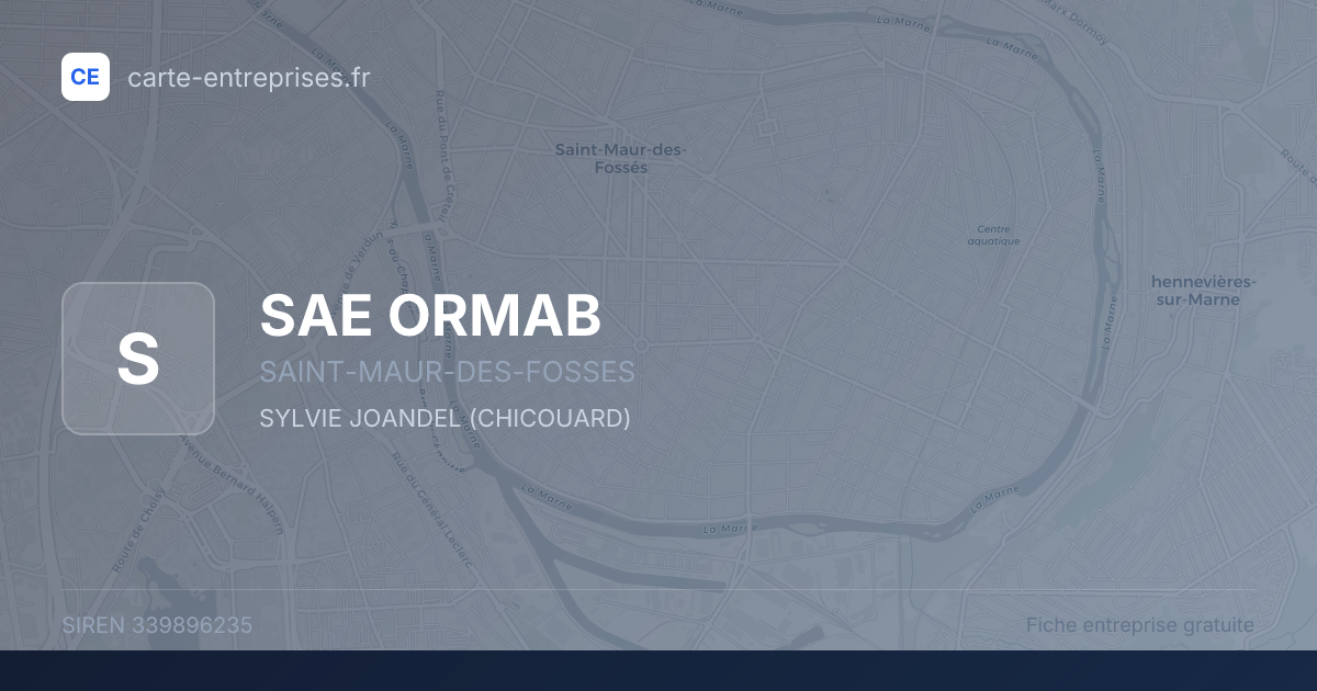 SAE ORMAB — 339896235 — fiche entreprise