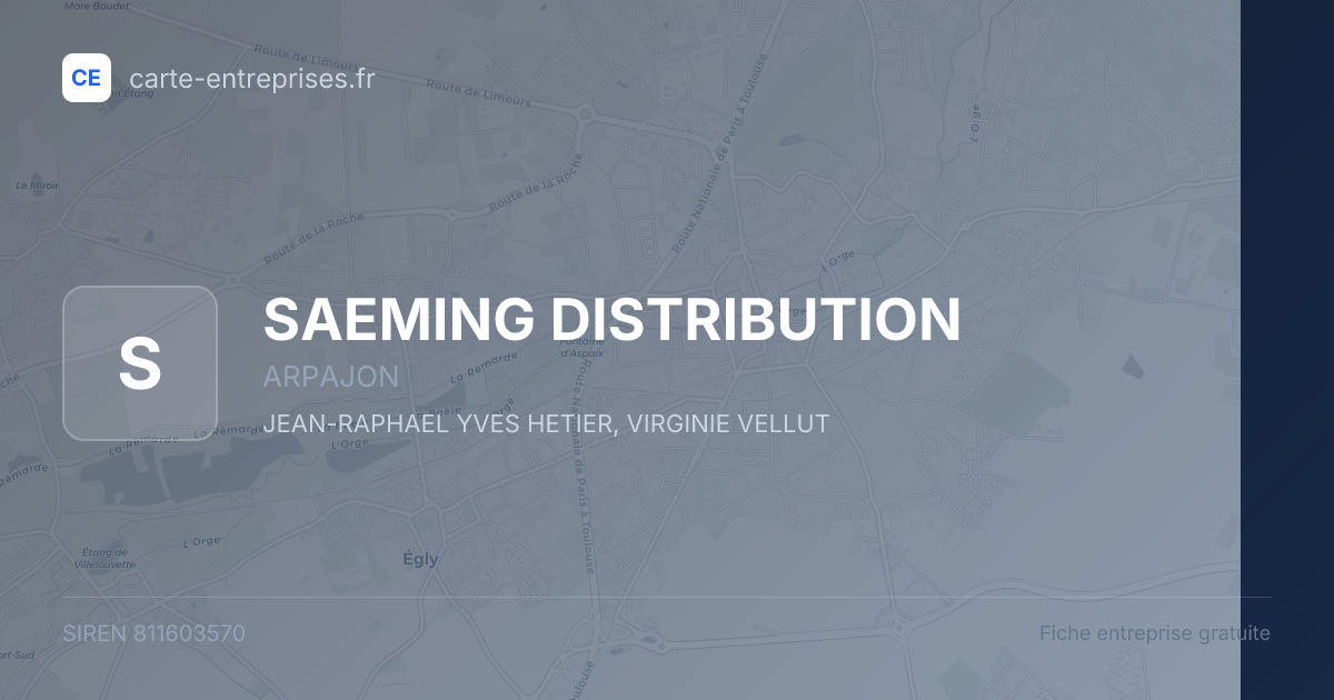 SAEMING DISTRIBUTION — 811603570 — fiche entreprise