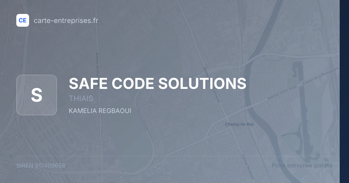 SAFE CODE SOLUTIONS — 917409658 — fiche entreprise